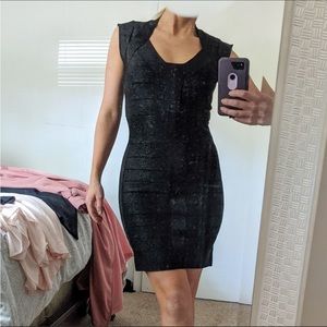 Super stretchy sexy bodycon zip up shimmer dress
